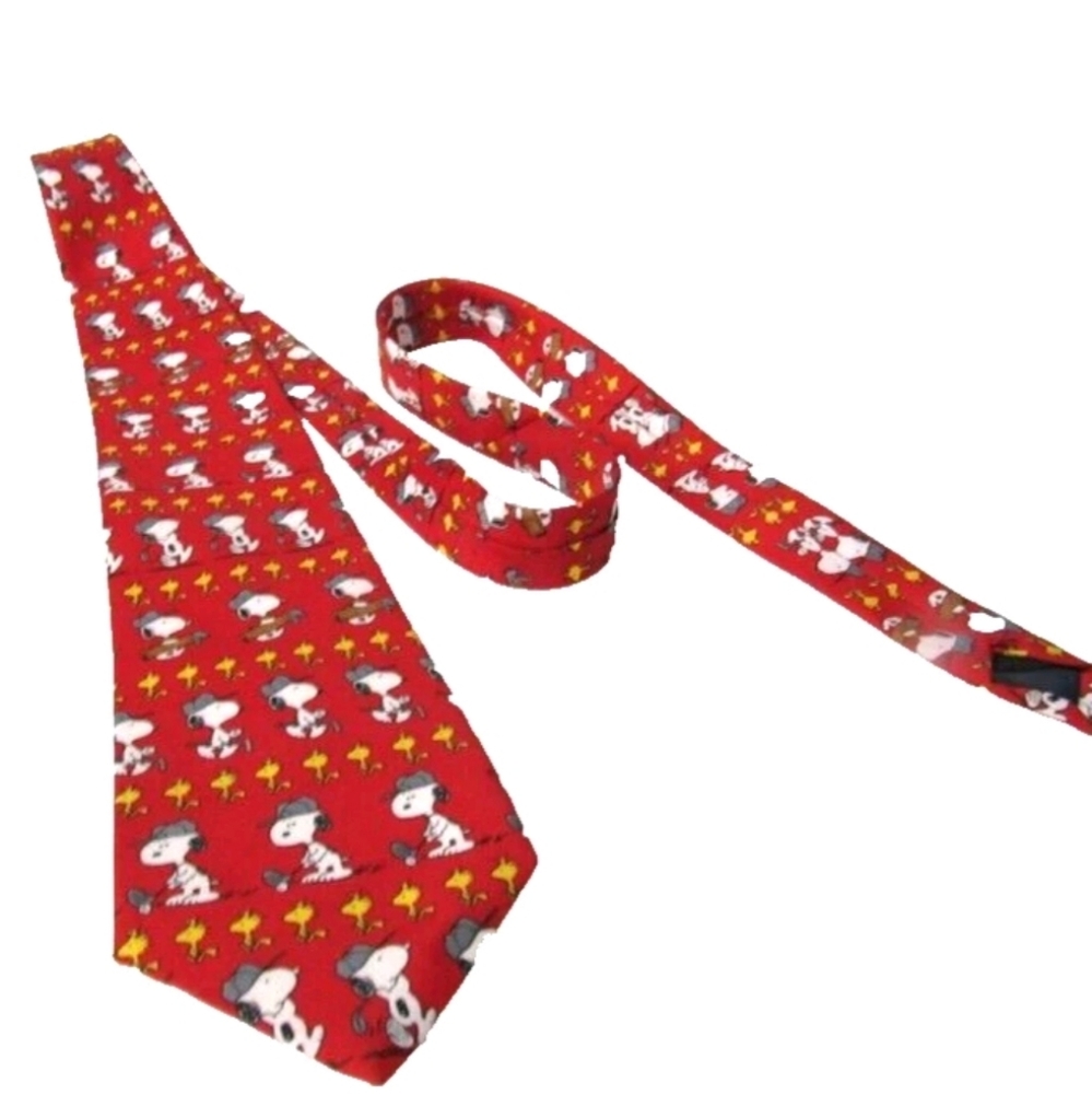 Peanuts Vgt. Red Tie with Snoopy and Woodstock